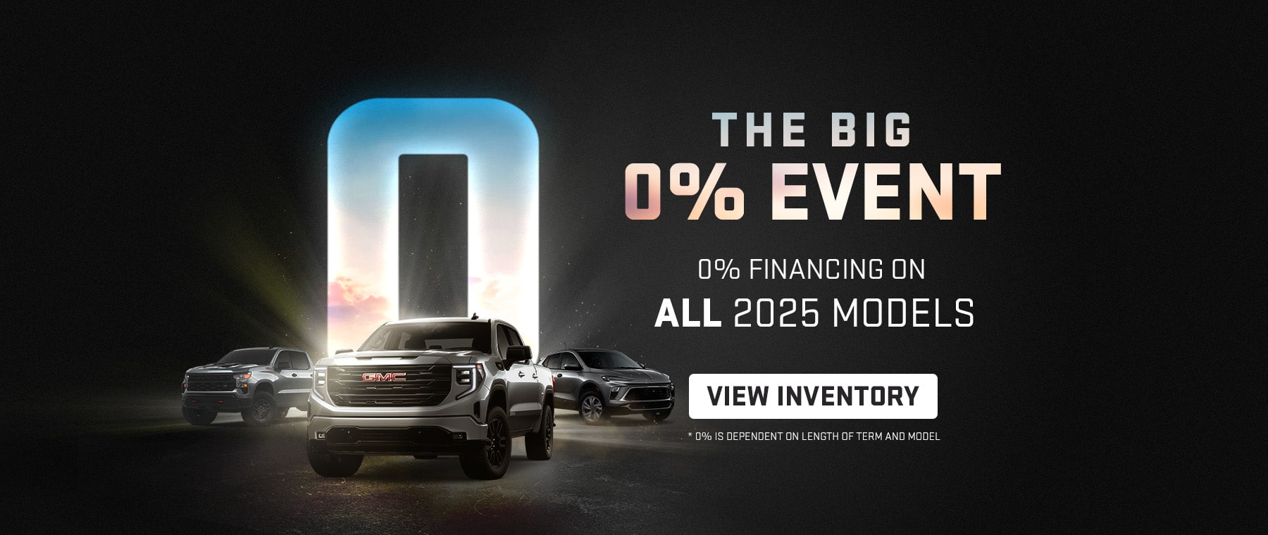 Car showroom advertisement with text "View All Offers Here" and three vehicles displayed.